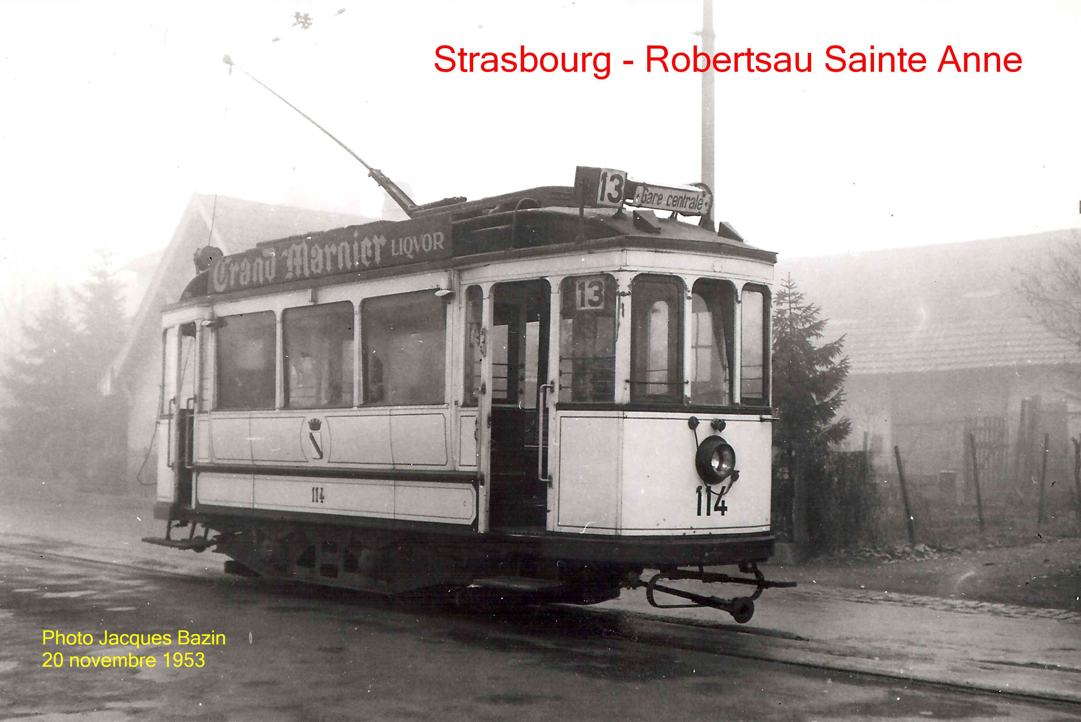 La motrice n� 114 au terminus de Robertsau Sainte-Anne.